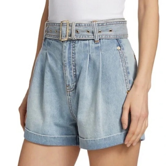 Generation Love Women's S Blue Jean Shorts with Belt and Pockets